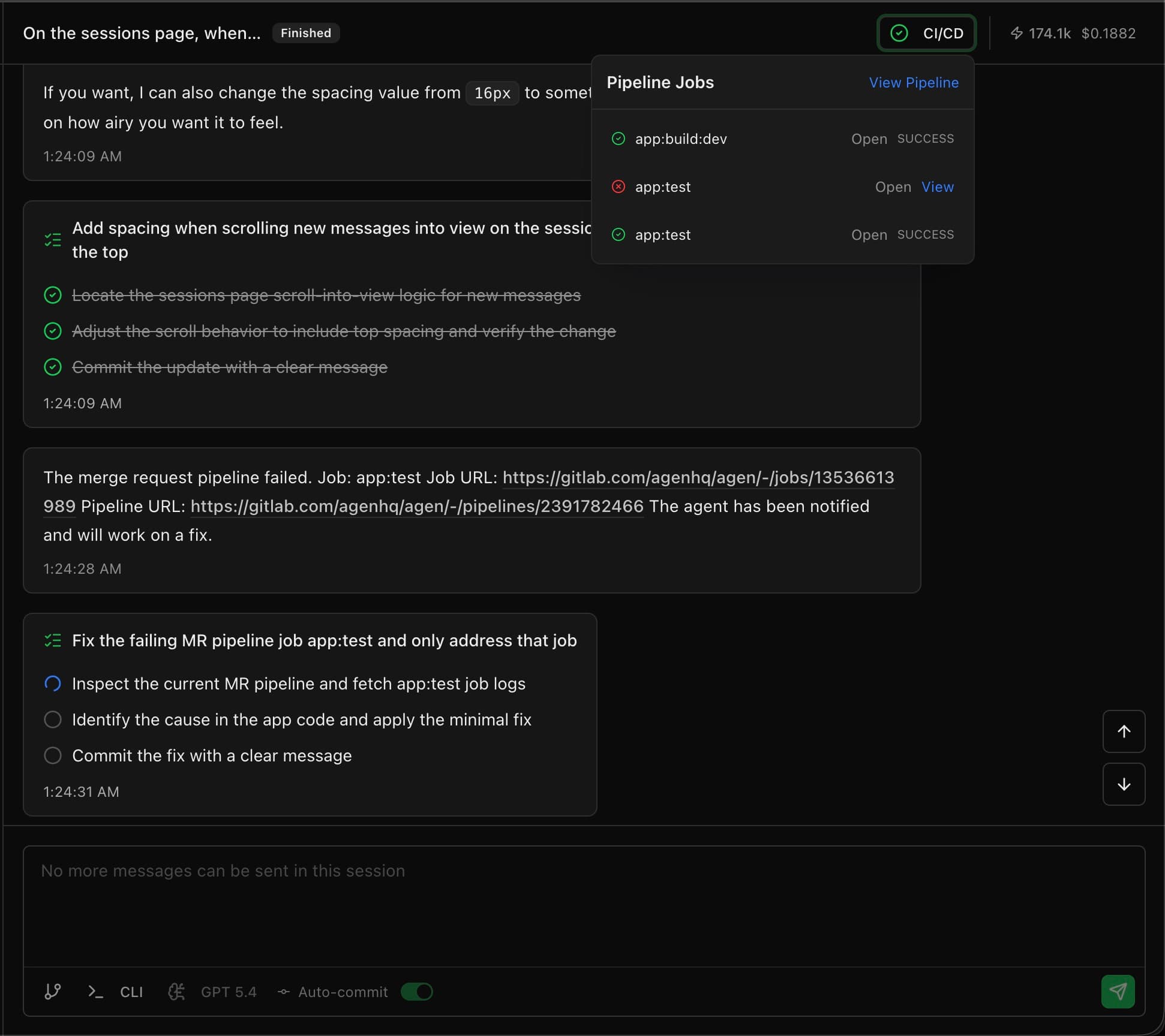 Autonomous execution view